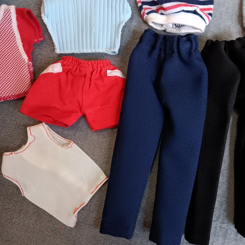 Barbie 1970s Vintage Clothing Lot, Retro 70s Doll Bundle, Pants Tops Mod